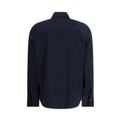 Brunello Cucinelli Blue Cotton Shirt