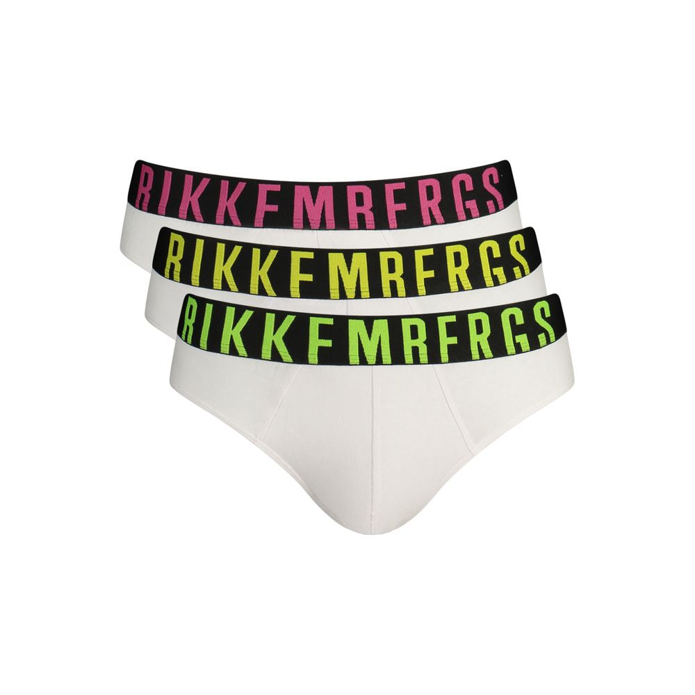 Bikkembergs White Cotton Men Brief