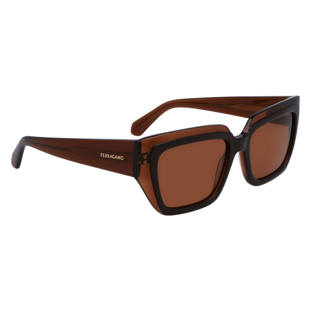 Ferragamo Brown Acetate Sunglasses