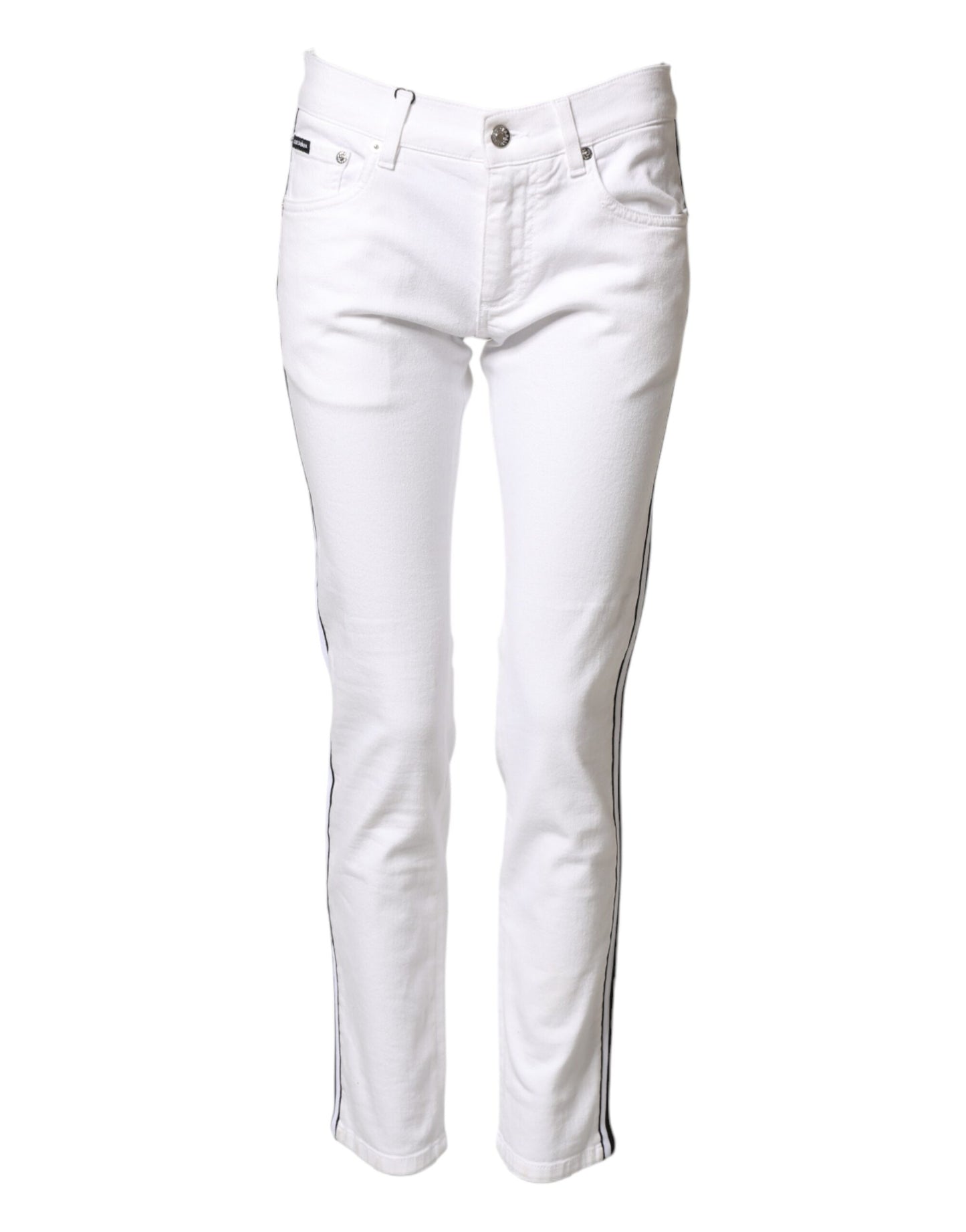 Dolce & Gabbana White Cotton Stretch Skinny Men Denim Jeans