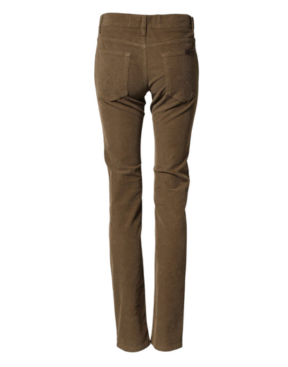 Dolce & Gabbana Brown Cotton Stretch Skinny Men Denim Jeans