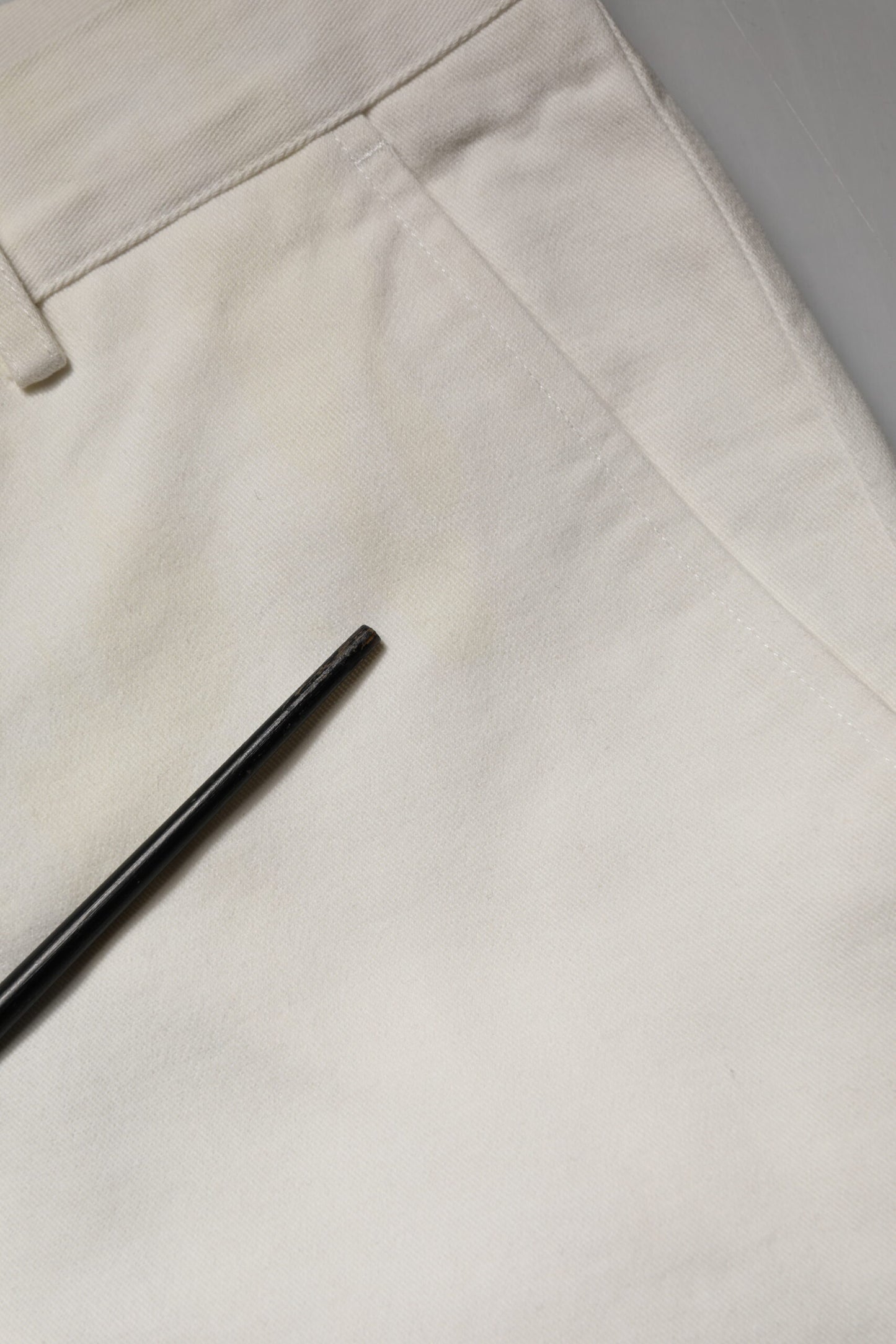 Daniele Alessandrini White Cotton Straight Chino Trouser Pants