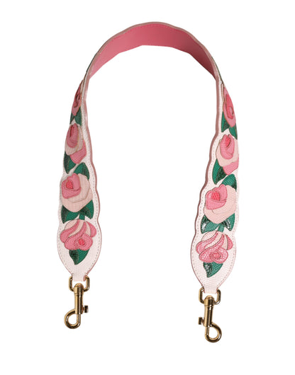 Dolce & Gabbana Strap White Floral Calf Leather Bag Accessory Shoulder