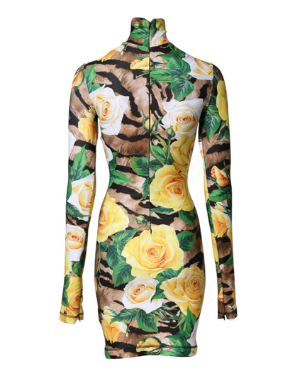 Dolce & Gabbana Multicolor Floral Print Sheath Mini Dress