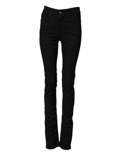 Armani Jeans Black Mid Waist Cotton Stretch Skinny Denim Jeans