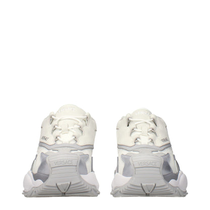 Versace White Fabric Chunky Sneakers