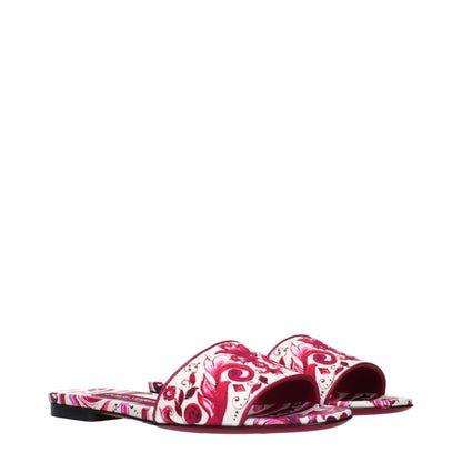 Dolce & Gabbana Pink Fabric Slippers
