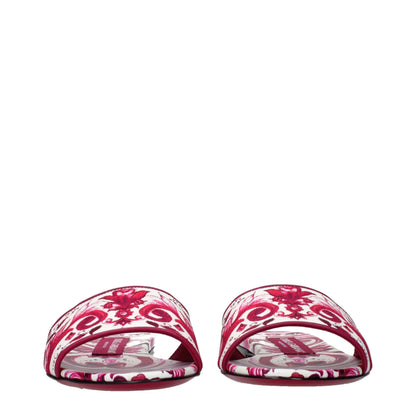 Dolce & Gabbana Pink Fabric Slippers