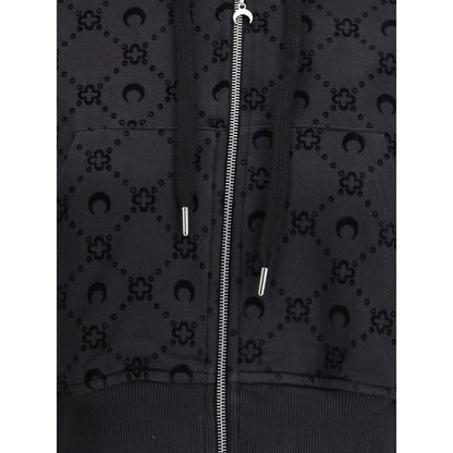 Marine Serre Black Cotton Sweatshirt