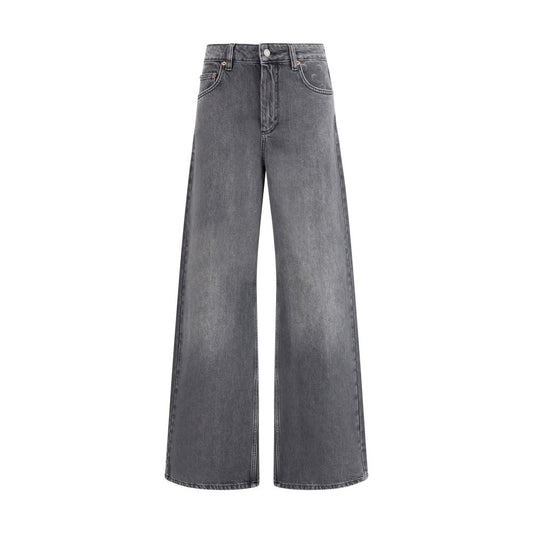 Marine Serre Gray Cotton Flared Jeans