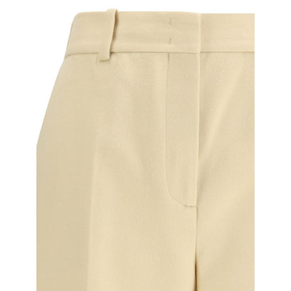 Ermanno Scervino Yellow Fleece Wool Casual Pants