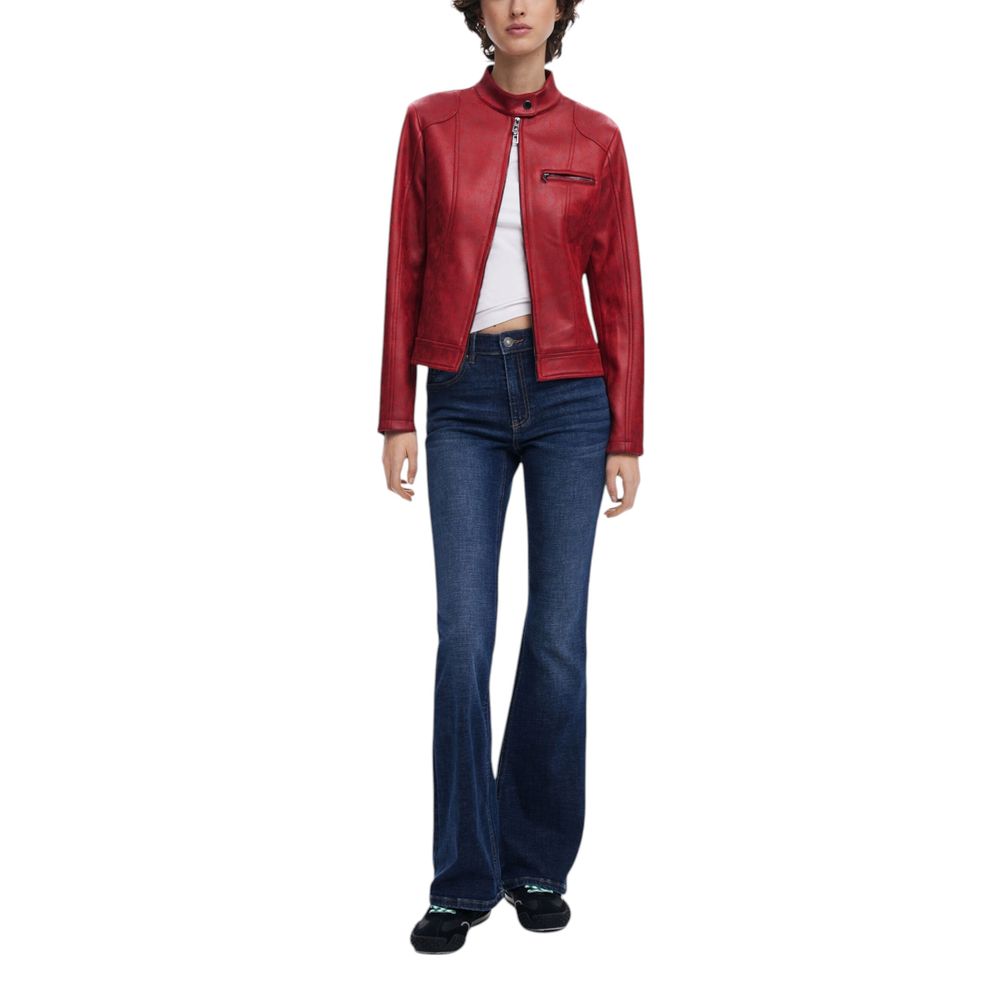 Desigual Red Polyester Bomber