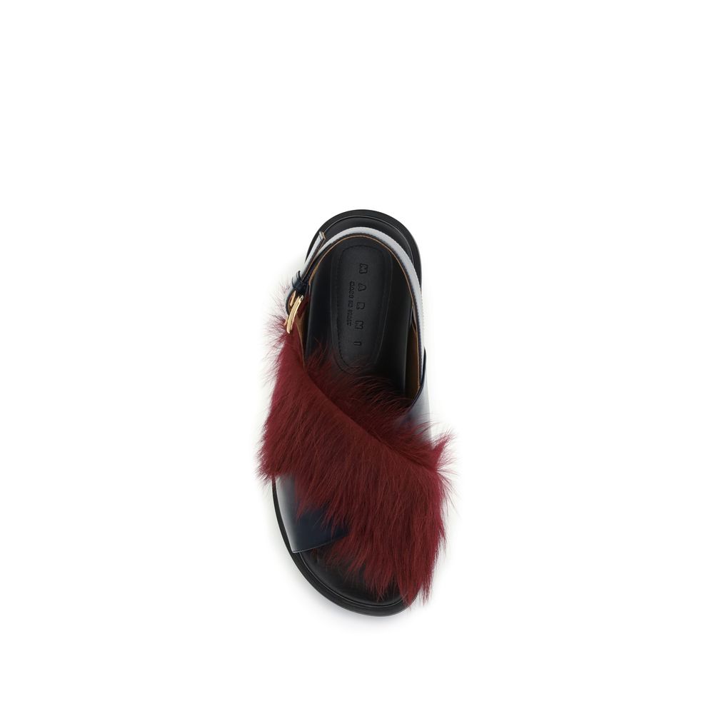 Marni Multicolor Calf Leather Bos Taurus Flat Sandals