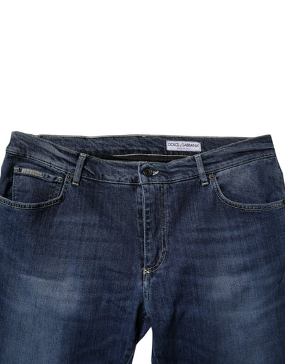Dolce & Gabbana Blue Washed Cotton Stretch SkinnyDenim Jeans