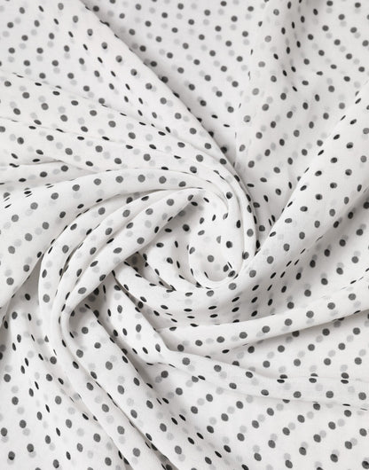 Dolce & Gabbana White Polka Dot Polyester Shawl Scarf