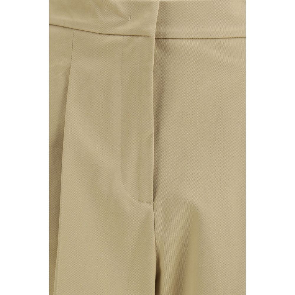 Max Mara Beige Cotton Cropped Pants