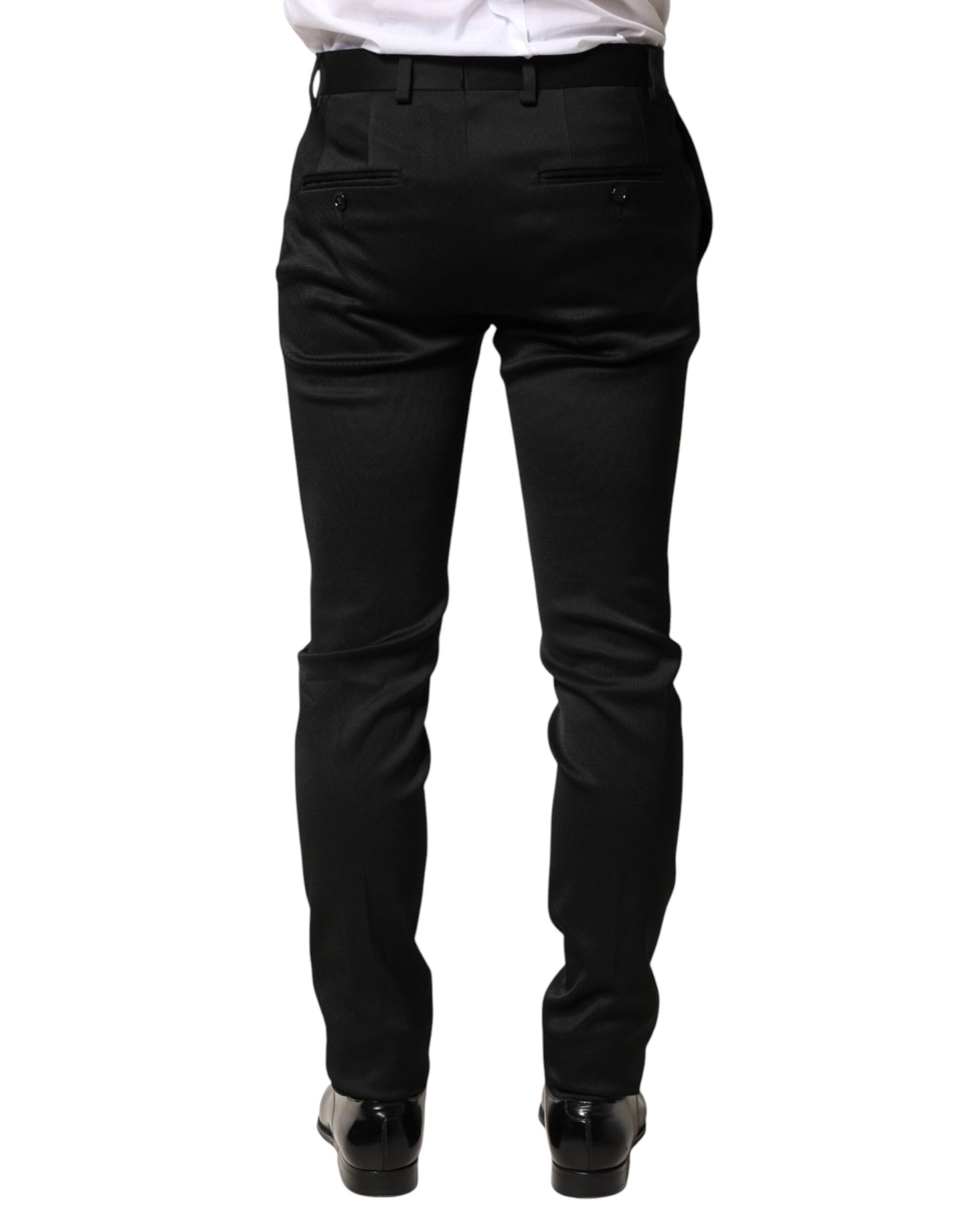 Dolce & Gabbana Black Viscose Dress Formal Men Trousers Pants