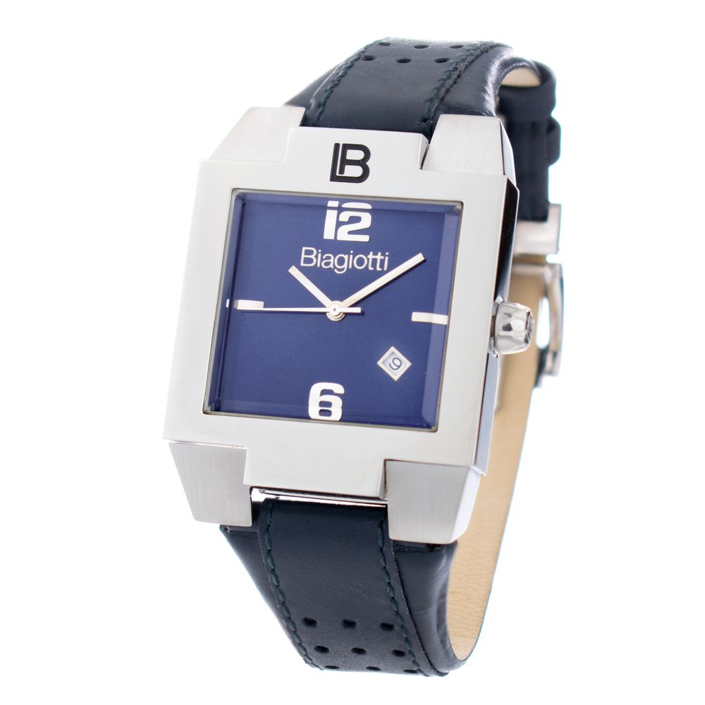 Laura Biagiotti Black Leather Dress Watch
