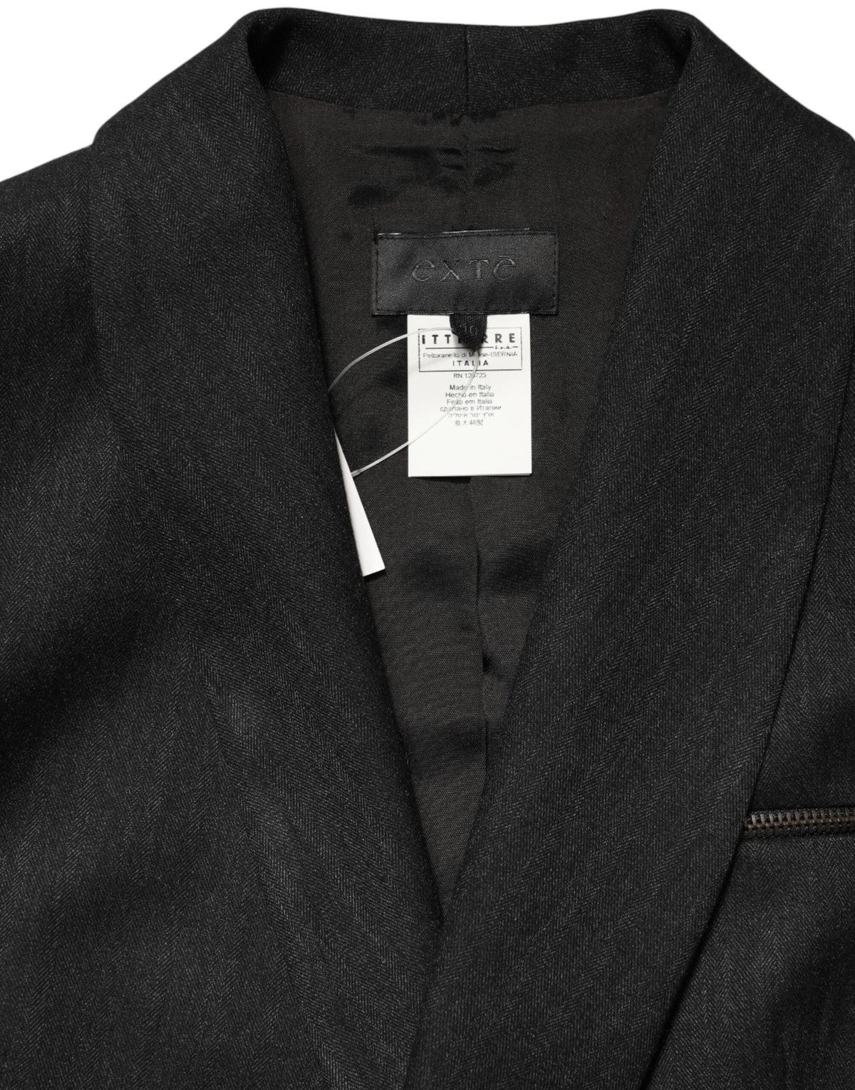 Exte Black Double Breasted Pants Blazer Jacket 2 Piece Suit