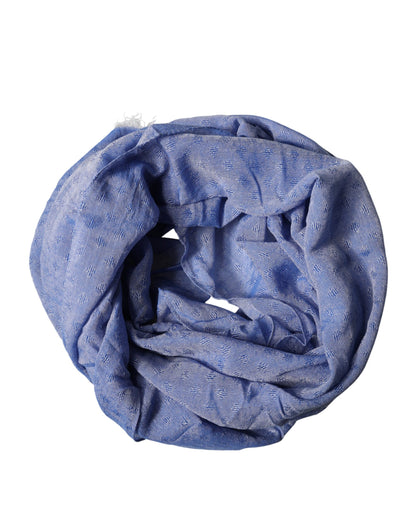 Dolce & Gabbana Blue Lace Stole Cotton Neck Wrap Shawl Scarf