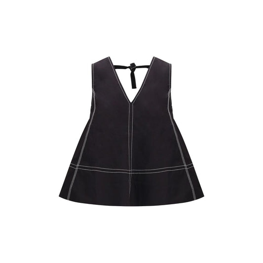 Ganni Black Elastane Top