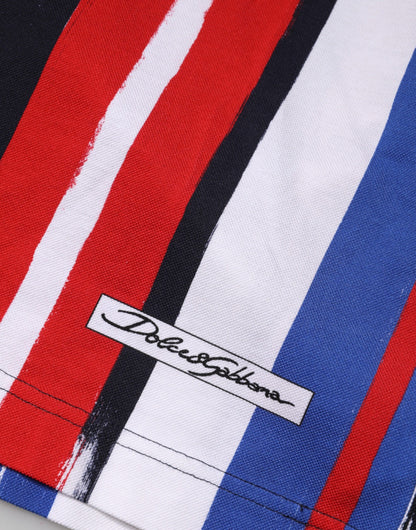 Dolce & Gabbana Multicolor Stripes Cotton Men Polo T-shirt