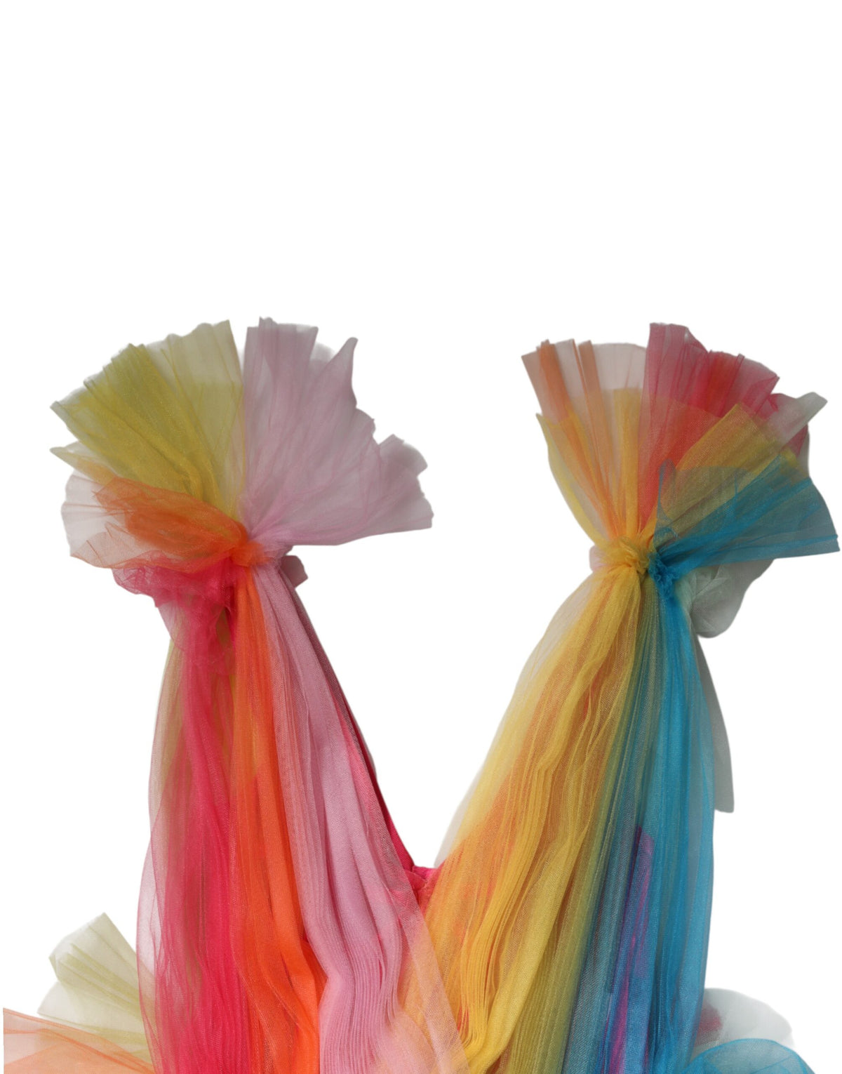Dolce & Gabbana mehrfarbiges Nylon-Tüll-Midi-Kleid mit Stufen