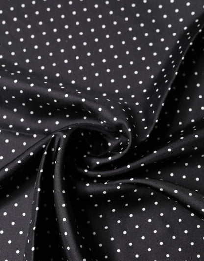 Dolce & Gabbana Black Polka Dot Silk Square Foulard Scarf