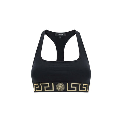 Versace Black Cotton Sport Bra