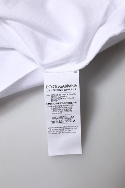 Dolce & Gabbana White Eleganza Cotton Crew Neck Tee T-shirt