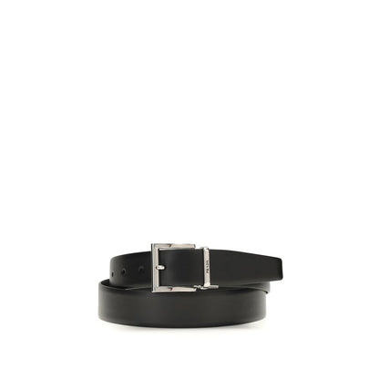 Prada Black Calf Leather Bos Taurus Regular Belt