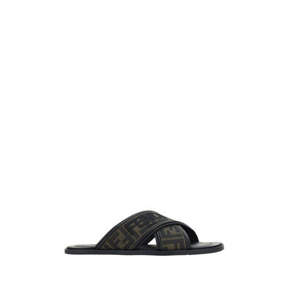 Fendi Black Rubber Slippers