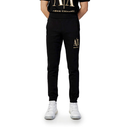 Armani Exchange Black Cotton Joggers (Workout Pants)