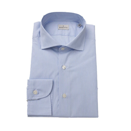 Bagutta Light Blue Cotton Dress Shirt