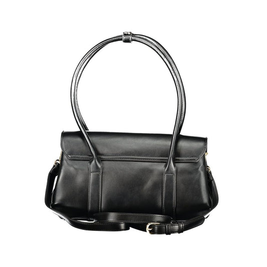 Mario Valentino Nero Poliuretano Donna Bag with Shoulder Handles and Compartments