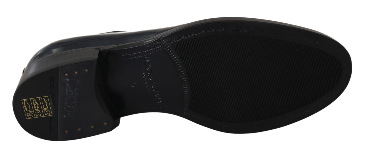 Dolce &amp; Gabbana – Blaue Derby-Schuhe aus Leder für formelle Anlässe